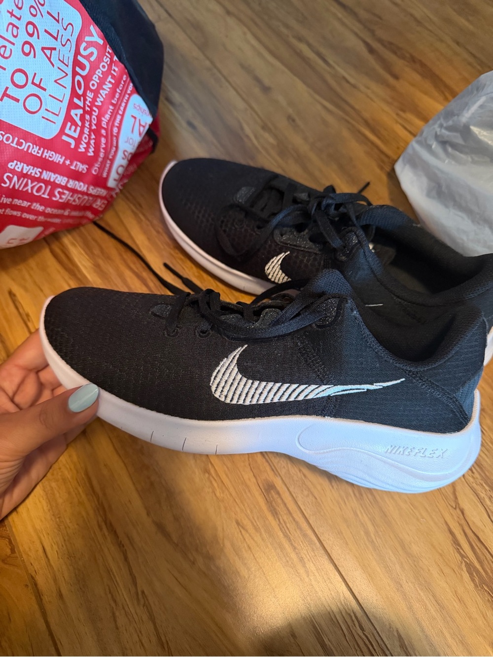 Nike Black and White Women's Flex Running Sneakers